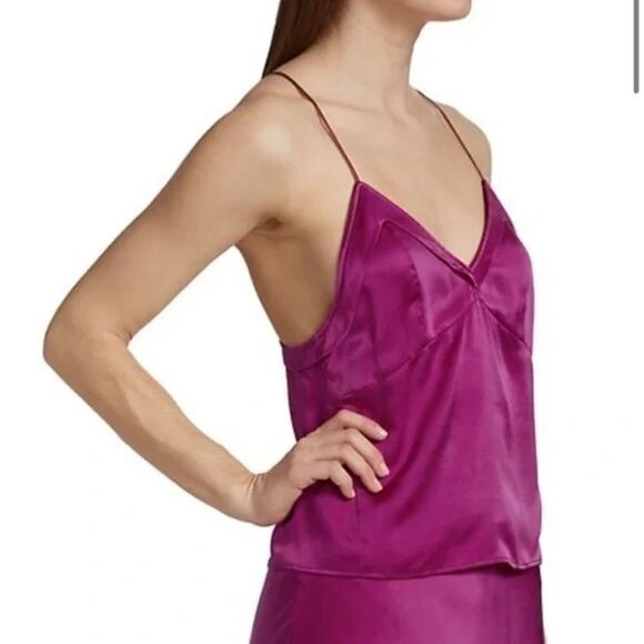 Revolve Rag & Bone Jaci Racerback Silk Camisole in Deep Pink - Picture 2 of 10